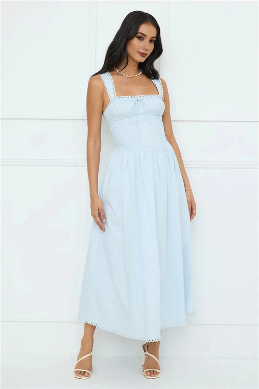 Luxe Serene Midi Dress Blue
